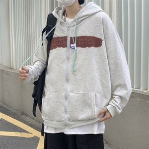 情侣装连帽开衫卫衣外套春秋美式复古oversize休闲上衣 W5804-P36图片