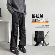 美式机能裤潮牌冲锋解构裤宽松直筒加绒工装裤JRK730-特批-38，男装工装外套，星座718-1