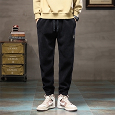 加厚休闲裤男士秋冬季宽松束脚裤运动保暖卫裤Z8894-P45/加绒P55，男装休闲裤，星座509
