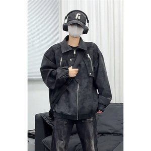 特批P85无差价春季cleanfit解构设计pu皮外套短款男潮夹克J5219图片