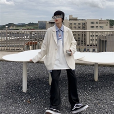 2023港风文艺灯芯绒西服男秋季宽松潮流外套，男装夹克，星座716-4