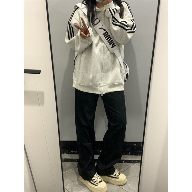 CW35HH-特P43三条杠花灰色外套男高级感痞帅立领卫衣夹克,男装夹克,星座1007（原301D）