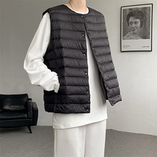 8XL-M轻薄羽绒服马甲男背心内胆90白鸭绒马夹外套YRFC07P98控138，男装背心/马甲，电商D206-1