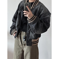 [有货]水洗牛仔外套棒球服夹克休闲百搭夹克JK8948特P78，男装工装外套，星座908-1