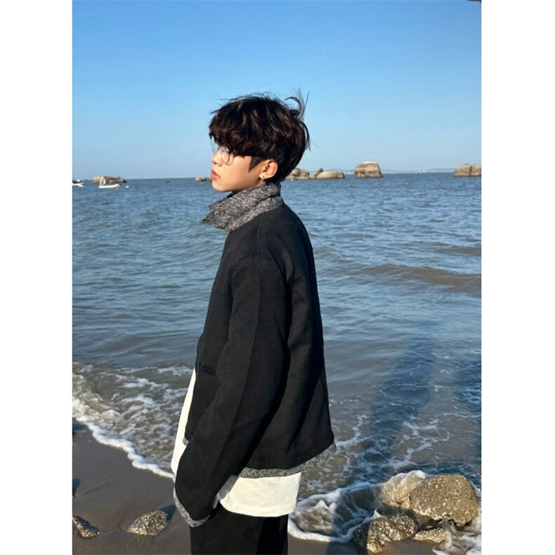 美式街头cleanfit贵公子高级感翻领休闲短宽小香夹克外套男春秋款,男装夹克,星座601-1