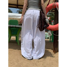 薄款男士速干休闲裤松紧腰宽松阔腿裤百搭潮流抽绳收脚网络图，男装休闲裤，星座410-6（原星座1304-1）