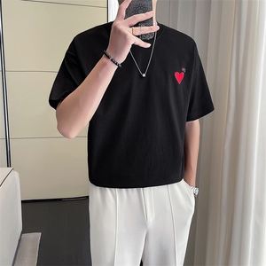轻熟风~夏季爱心刺绣短袖T恤  T2018/P38图片