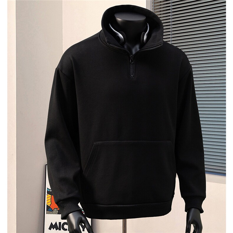 360克重磅冲锋衣内胆半拉链翻领POLO衫高领卫衣男WY77077P65控88，男装卫衣，星座226-1