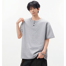 主推款2025夏季短袖T恤亨利领华夫格美式休闲上衣YY1801-TP15，男装T恤，电商C216