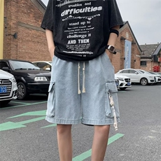 青春流行ins男直筒水洗牛仔短裤P38，男装牛仔裤，星座1116-2