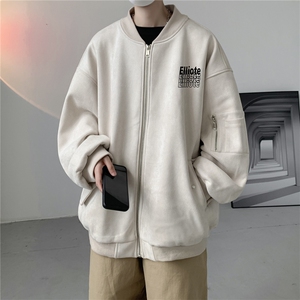 23秋款美式复古麂皮绒飞行棒球服男女夹克外套JF3303-P80控108图片