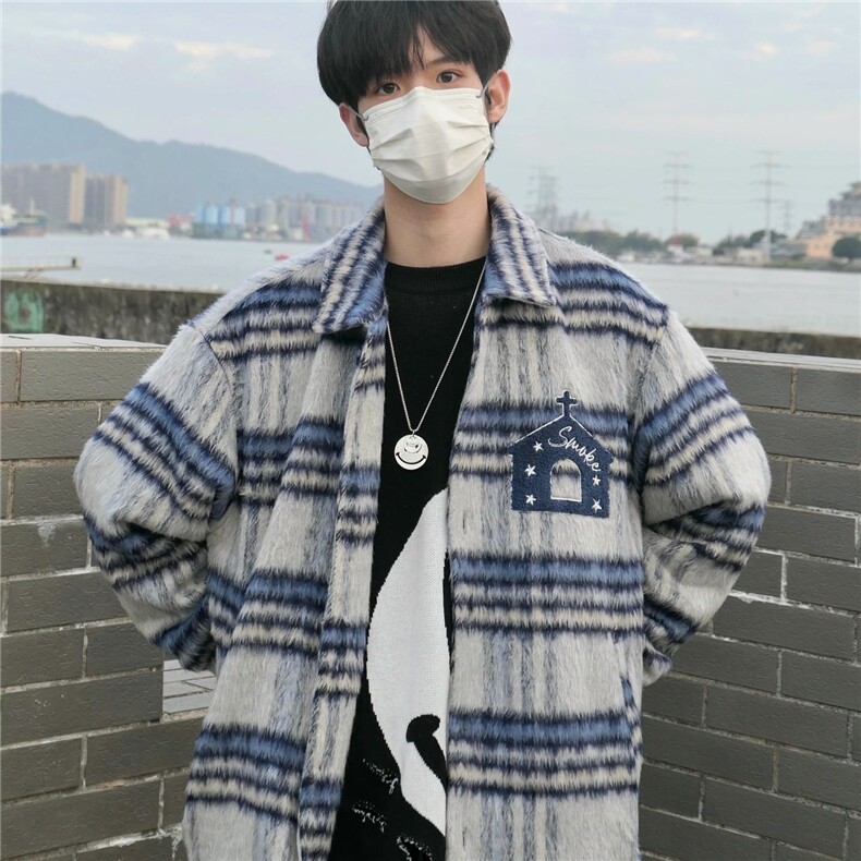 2218-P50小香风外套男装高级感2025秋冬新款翻领男式夹克上衣,男装夹克,电商B323A