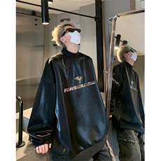半高领长袖卫衣男2024秋季宽松休闲套头外套XZ514-2-24227-P78，男装卫衣，星座514-2(原B239)