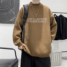 控68半高领毛衣男士大码针织衫男毛线衣男M18229-P45加绒款-P65，男装针织衫/毛衣，电商A040