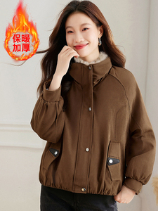 现货！加绒加厚冬季新款棉衣女派克服图片