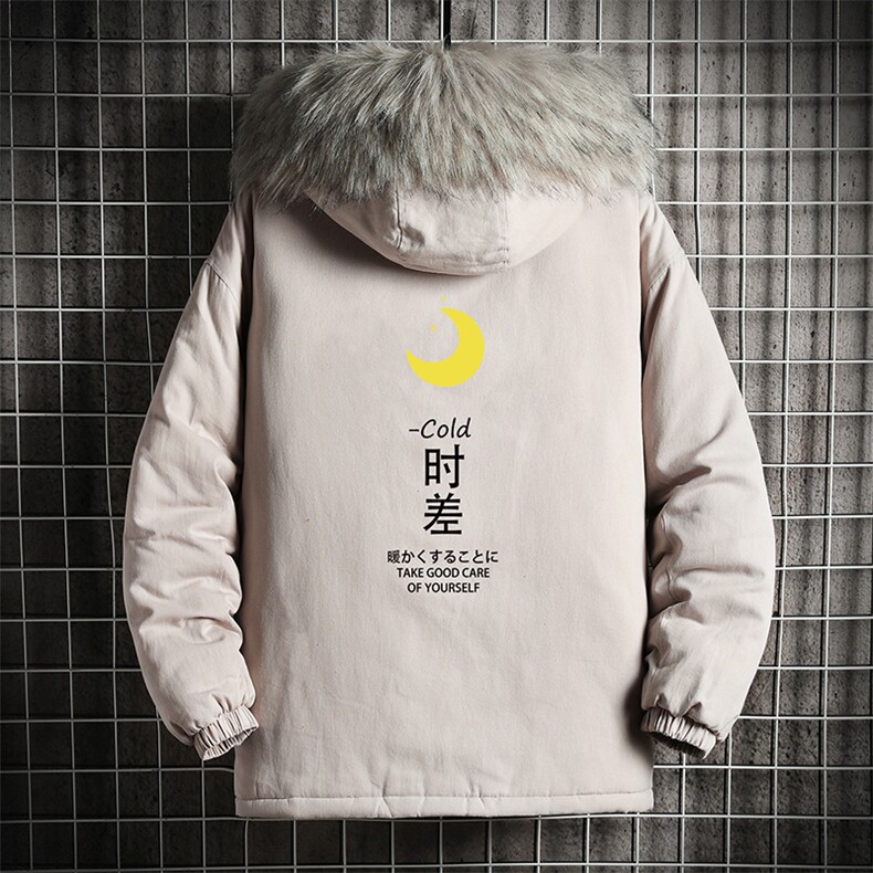 MM48047-P130 冬季大毛领衣男士大码加厚袄男服 网格挂拍图片