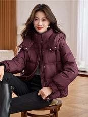 现货。白鸭绒羽绒服女2025冬季新款短款羽绒服外套女加厚，女装羽绒服，依万里