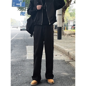 秋冬加厚毛呢小西裤男士休闲裤 商务修身直筒长裤子8250/P55/控88图片