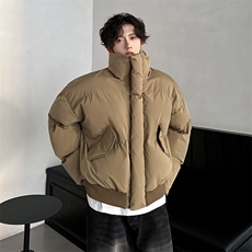 美式复古冬季加厚短款棉服高级感立领飞行服面包服外套898P108，男装棉衣，电商A458A