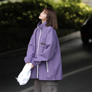 815A-MJ78622-58特 秋冬贴标立领服外套夹克潮牌冲锋衣服女图片