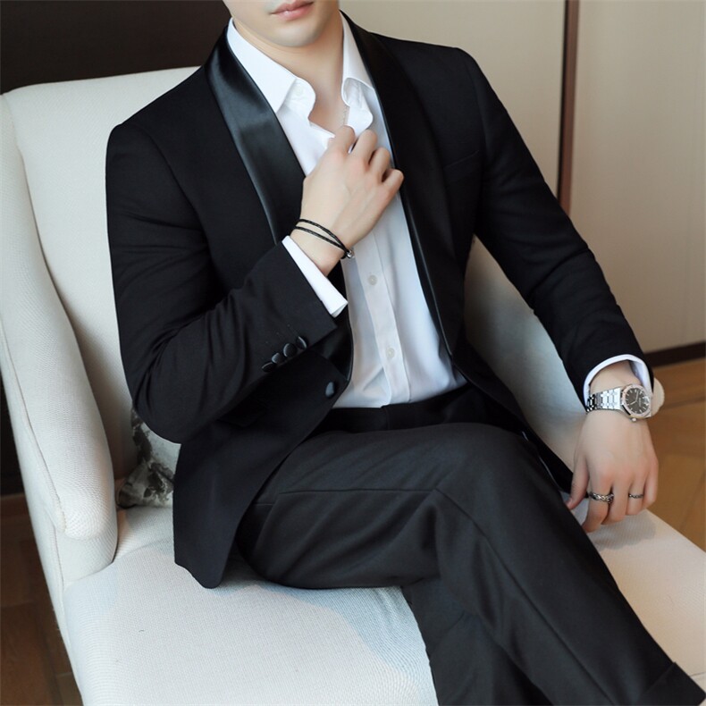 26做货-男士休闲西装修身韩版西服外套小西装上衣DX6901P165图片