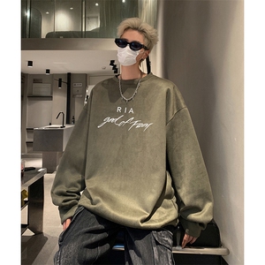 抖音得物供货 提供视频 秋冬重磅美式麂皮绒圆领卫衣 JY565图片