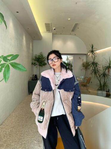 拼接款棉衣,女装棉衣/棉服,大图 DTU