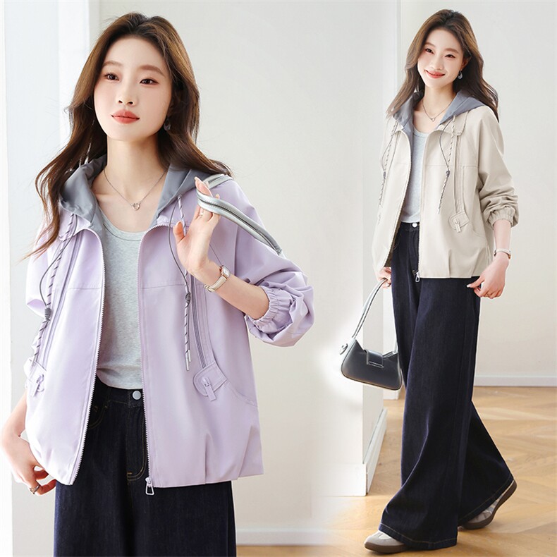 现货秒发2026春秋新款韩版连帽小香风学院派宽松大码小个子短外套，女装短外套，星宇服饰