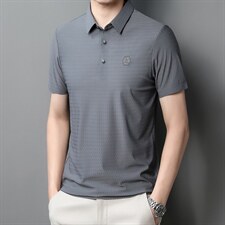 青年夏季2022无缝男士短袖POLO衫透气时髦商务潮流半袖上衣P65，男装Polo衫，星座1105-3