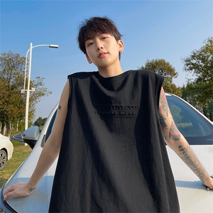 2025夏季字母钢印背心 XY3081-TP25 38 男港风宽松无袖T恤男图片