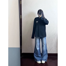 纯棉250克刺绣长袖打底上衣ZW0139-特批40，男装T恤，星座313A(原308A-2)