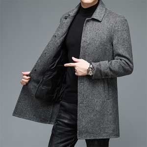 M2201钱塘2020-3双面呢羽绒服人字格精品大衣主推长期款稳定P395图片