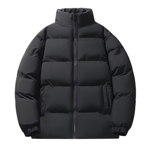 时尚棉服男女款冬季纯色百搭情侣保暖棉衣加厚款立领面包服图片