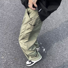 2024新款弯刀阔腿休闲裤男士宽松小众潮流工装哈伦裤K5636-P41，男装休闲裤，星座412-2