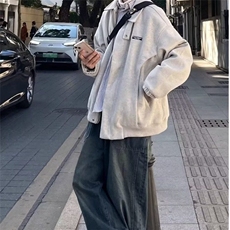 网图美式复古毛呢夹克男女日系设计感宽松外套潮1001-1-Y140-P65，男装夹克，星座1001-1
