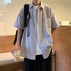 情侣装夏装2026新款短袖衬衫港风男女半袖衬衣团购HK14-P43领带3，男装T恤，电商A233-1