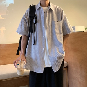 情侣装夏装2026新款短袖衬衫港风男女半袖衬衣团购HK14-P43领带3图片