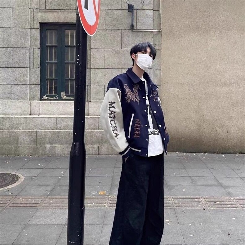 网图现货复古拼接刺绣棒球服男秋冬季设计感百搭情侣夹克RS05-P85,男装夹克,星座1005-4