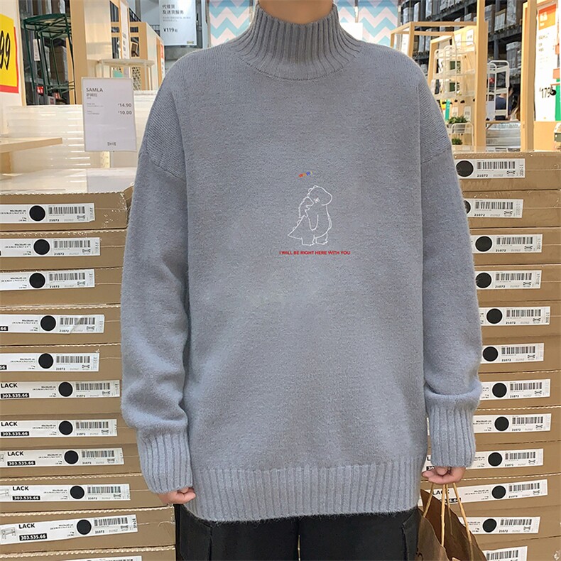 M18140-P45加绒款-P65半高领毛衣男士大码针织衫男毛线衣男,男装针织衫/毛衣,电商A040