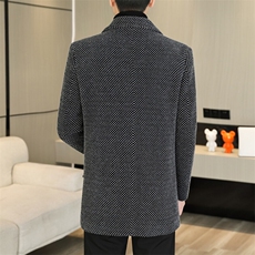 鹅绒内胆高品质毛呢大衣中长款加厚羽绒服外套上衣男D228P220，男装羽绒服，电商B226-2（原B217-2）