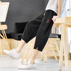 夏季男士休闲裤子风男装七分裤小脚灯笼裤棉麻A266-1-K84-P50，男装牛仔裤，电商A266-1