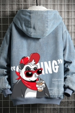 NM53218-P140牛仔外套男大码加厚加绒衣男羊羔毛服男网格，男装棉衣，电商A040A