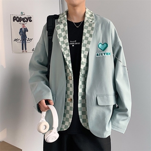 小西服男春秋装拼接男装上衣XF1599-P115图片