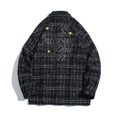 1白底小香风衬衫大码M-5XL情侣潮长袖衬衫男CCS8019P45加绒P55，男装衬衫，星座226-2