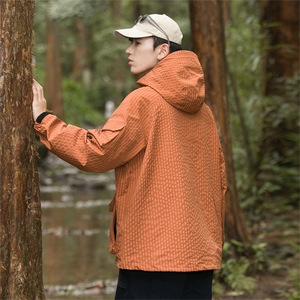 港风连帽冲锋衣情侣外套防风防水夹克男XY-JK2386-P110图片