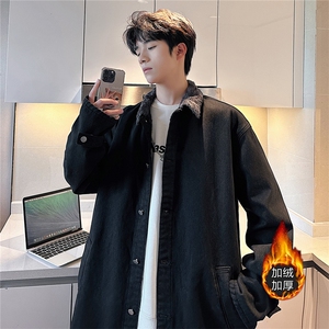 JK644J-P95-限价138 M-5XL 现货加绒羊羔毛夹克牛仔风衣棉服图片