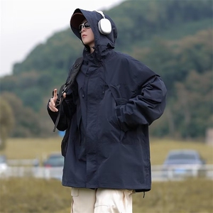 黑武士冲锋衣外套男秋冬机能风夹克棉衣户外防风工装棉服J1064
