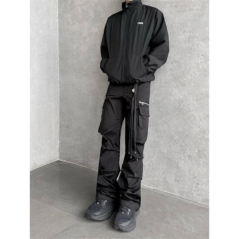 B221美式ins高街褶皱休闲弹力工装裤LK24159-P65控88,男装工装外套,电商B221