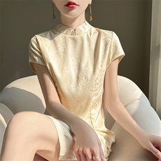春夏薄款法式经典条纹针织女款垂感百搭连衣裙，女装连衣裙，绒宛羊绒