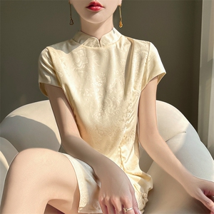 春夏薄款法式经典条纹针织女款垂感百搭连衣裙图片